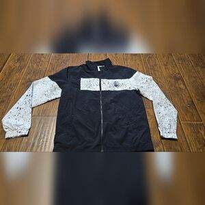 Adidas Mens Black Trefoil Planetoid Casual Stand Up Collar Full Zip Track Jacket